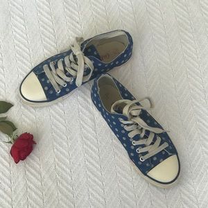 Cath Kidston blue & grey polka dot tennis shoes 37